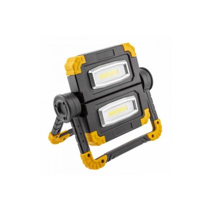 LD-WORKY-2X10W-64 Преносима лампа WORKY LED 2x10W COB 1200lm 6400K бат. 5000mAh 5V 1A USB-C IP44 GTV