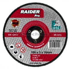 Диск за метал за пневматичен ъглошлайф Ф100x3х16мм - Raider