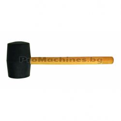 Чук гумен с обла дървена дръжка черен 225g - Gadget 
