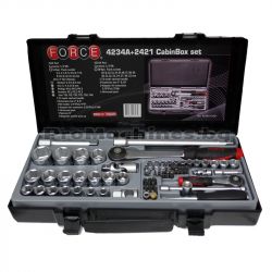 Гедоре 1/4 - 1/2 шестостен 65бр - Force 4234A+2421