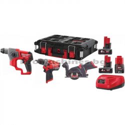 Винтоверт M12FPD + Перфоратор M12CH + Циркуляр M12FCOT 2+4+6Ah - Milwaukee M12FPP3R-6423P