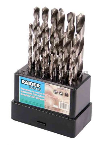 Свредла за метал 19бр Ф1.0-10мм HSS комплект - Raider 