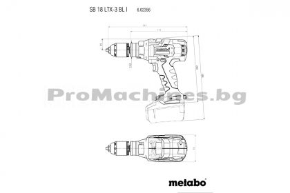 Винтоверт 18V 120Nm ударен 2x5.2Ah - Metabo SB 18 LTX-3 BL Impuls 