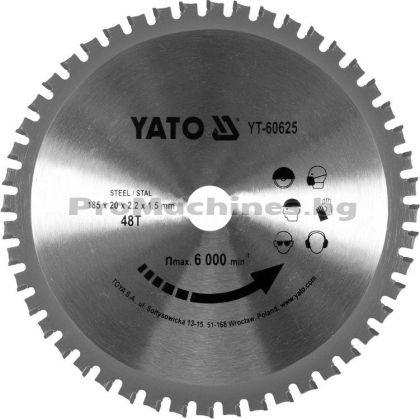 Циркулярен диск за метал 185мм - Yato YT-60625