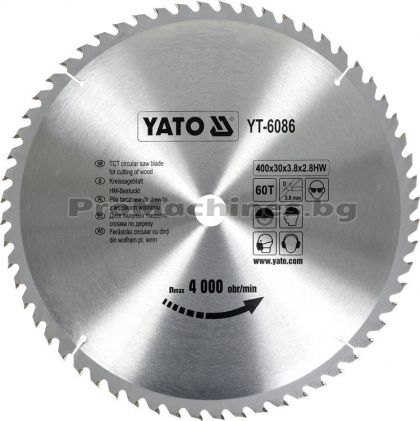 Диск за циркуляр за дърво  400мм - Yato YT-6086