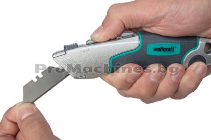 Нож макетен метален с две остриета - Wolfcraft 