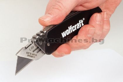 Нож с трапецовидно острие сгъваем 90мм - Wolfcraft 