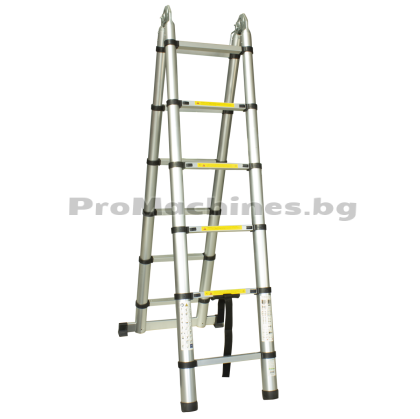 Стълба алуминиева телескопична двураменна 2x6 3.8м - GRASKO GR55108 
