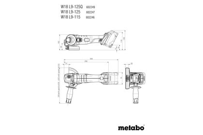  Ъглошлайф акум. 125mm METABO W 18 L 9-125 2X4.0AH 