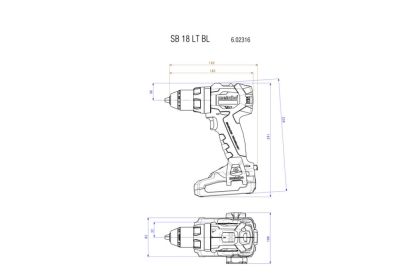  Бормаш акум ударна безч 18V 75Nm METABO SB 18 LT BL 2X4.0Ah 