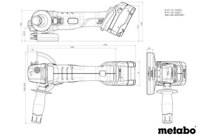  Ъглошлайф акум. 125mm METABO W 18 7-125 SOLO 