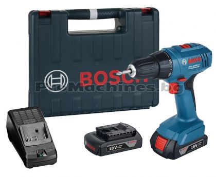 Акумулаторен винтоверт - Bosch GSR 1800-LI, 18V, 2 бр. 1.5 Ah батерии, куфар, 0.601.9A8.305 
