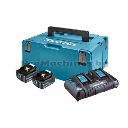 Комплект 2 бр. батерии Li-Ion 5Ah и двойно бързозарядно устройство – Makita Macpac 197629-2