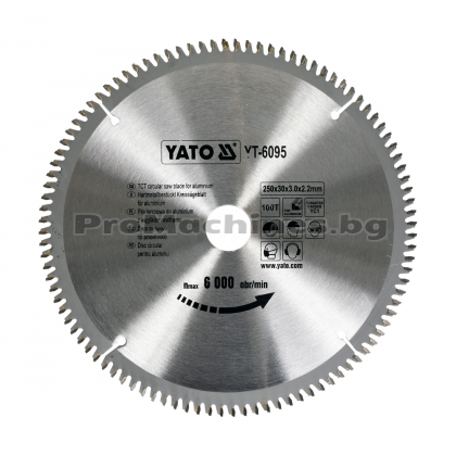 Циркулярен диск 250 мм за алуминий -  Yato YT-6095