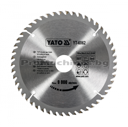 Циркулярен диск 184 мм за дърво -  Yato YT-6062