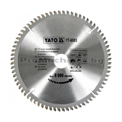 Циркулярен диск 210 мм  за алуминий - Yato YT-6093