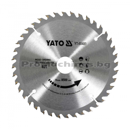 Циркулярен диск 190 мм  за дърво - Yato YT-60489
