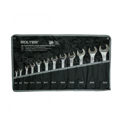 Гаечни ключове комплект 12бр в платнен калъф 6х7-30х32мм - Bolter LT13865 