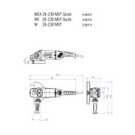  Ъглошлайф 230mm 2600W METABO WE 26-230 MVT QUICK 