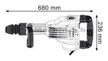 Къртач със SDS plus – Bosch GSH 11 VC, 1.700 W, 900 – 1.700 удара, 23.0 J, 11.4 кг., 0.611.336.000